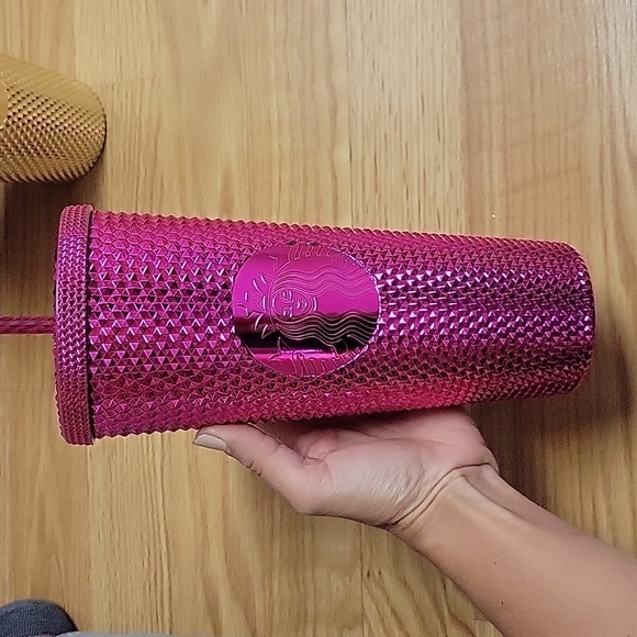 New Starbucks Holiday Winter 2022 Gold Sangria Bling Studded Cold Cup Tumbler - Picture 2 of 10